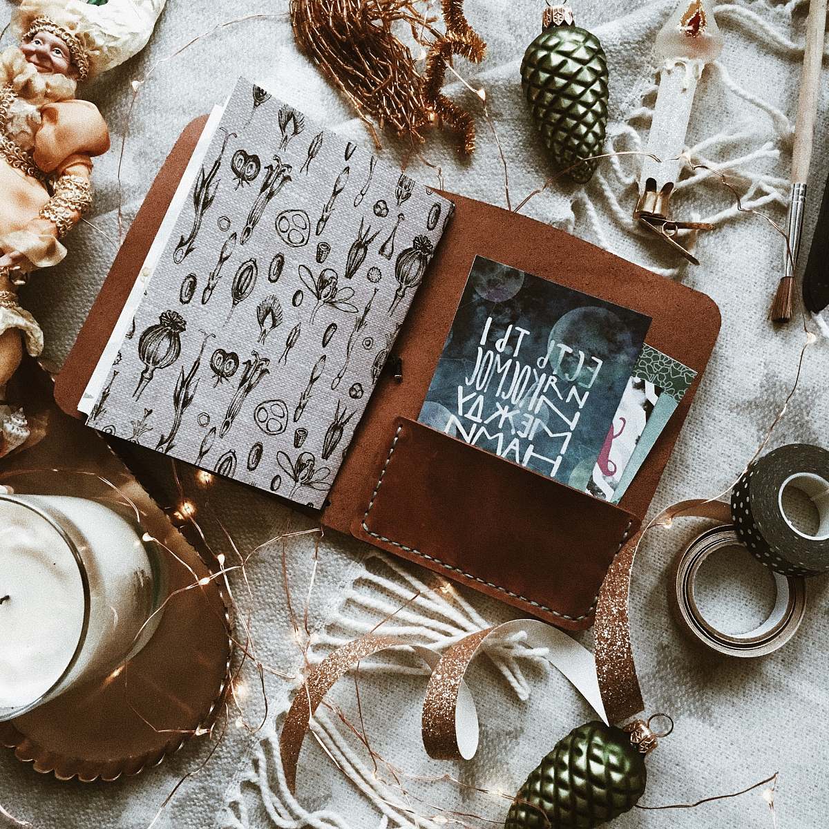 book brown book holder flatlay