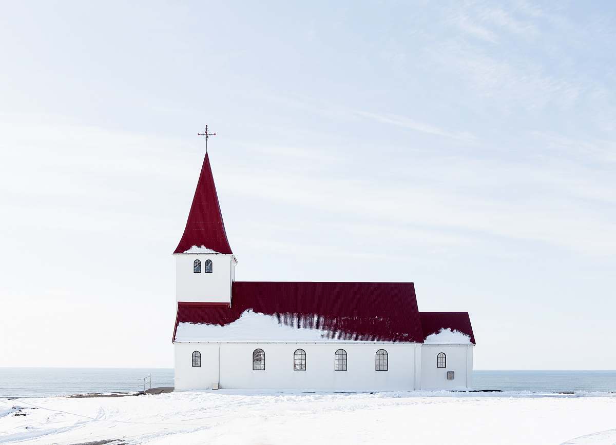 building white and red concrete cathedral architecture