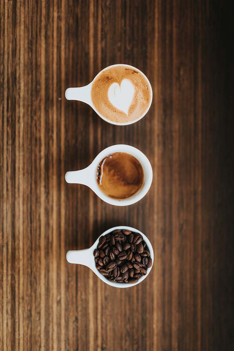 drink three white ceramic mugs food