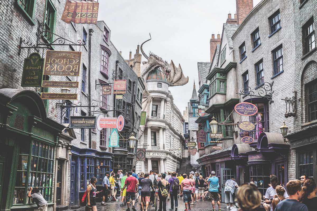 magic woman standing at alley way diagon alley