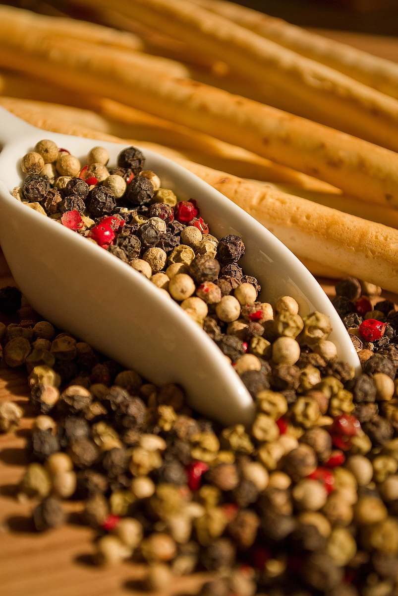 plant grains on wooden surface produce