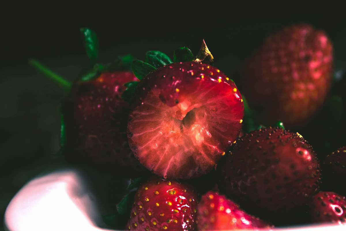 fruit plate of strawberry flora