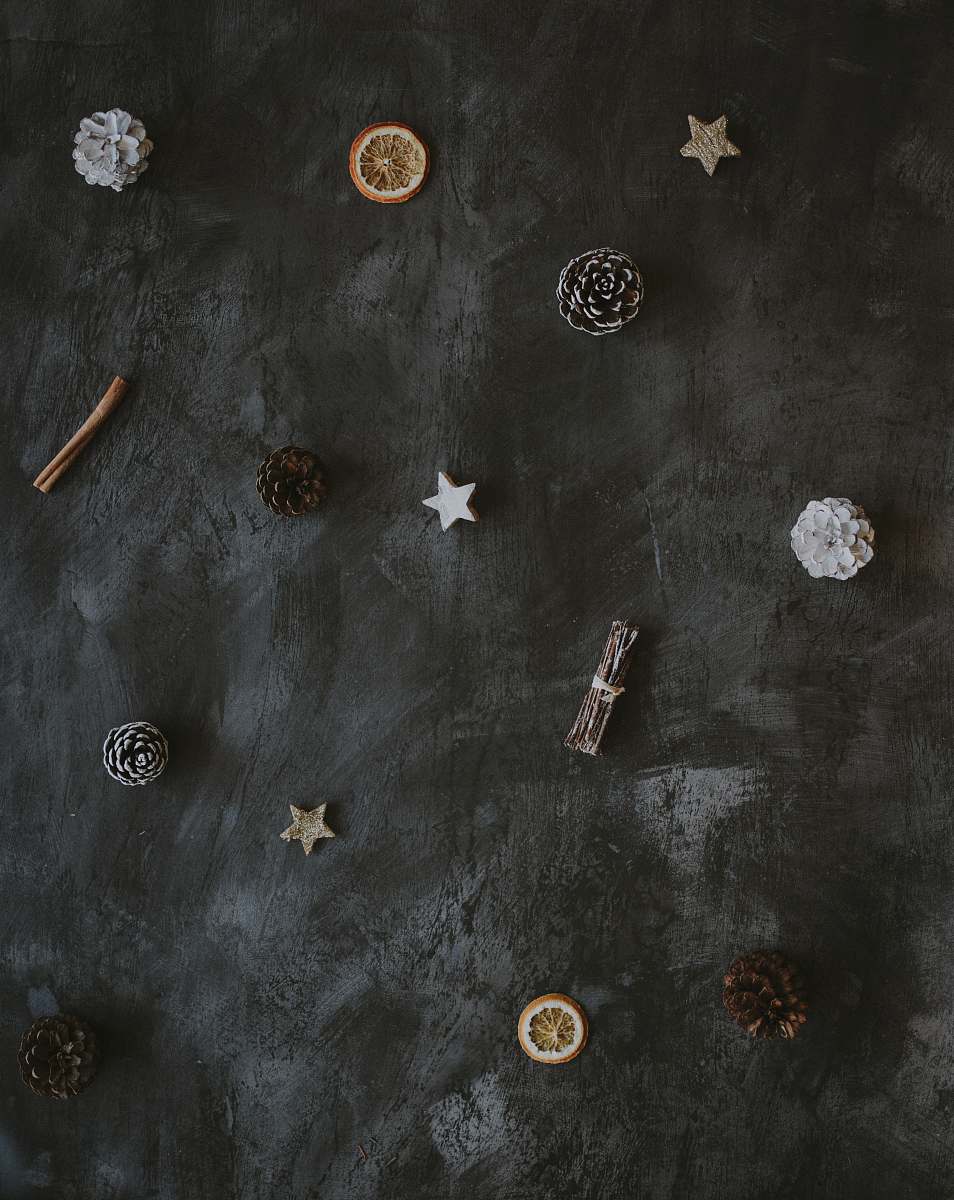 festive assorted-color decor lot flatlay