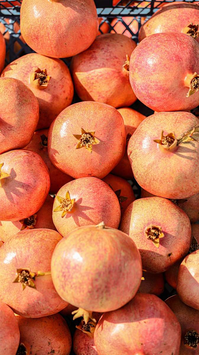 food bunch of pomegranates produce