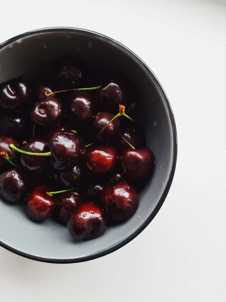 food red cherries in bowl fruit