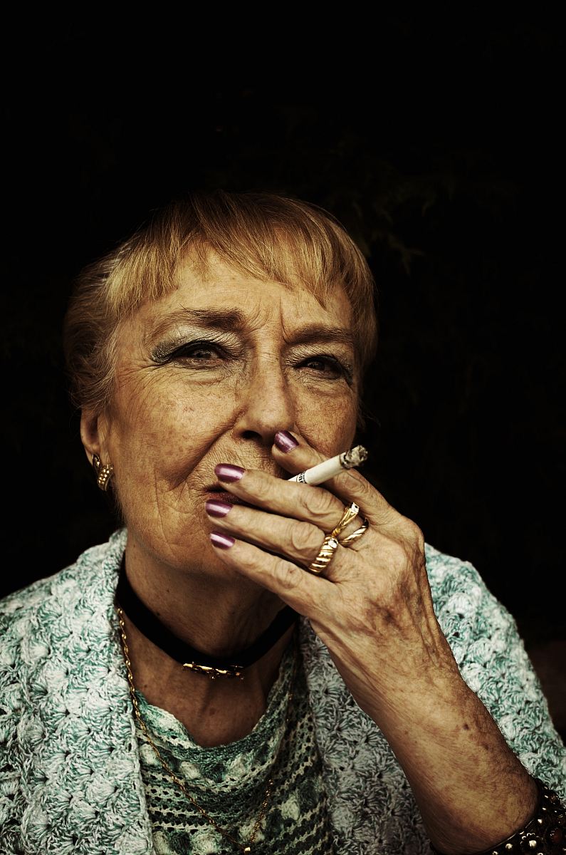 woman using cigarette