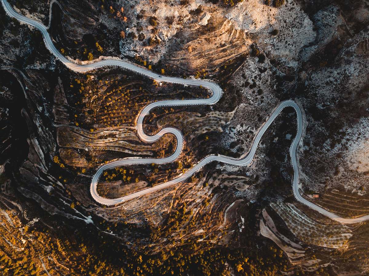 spain aerial photography of road roads