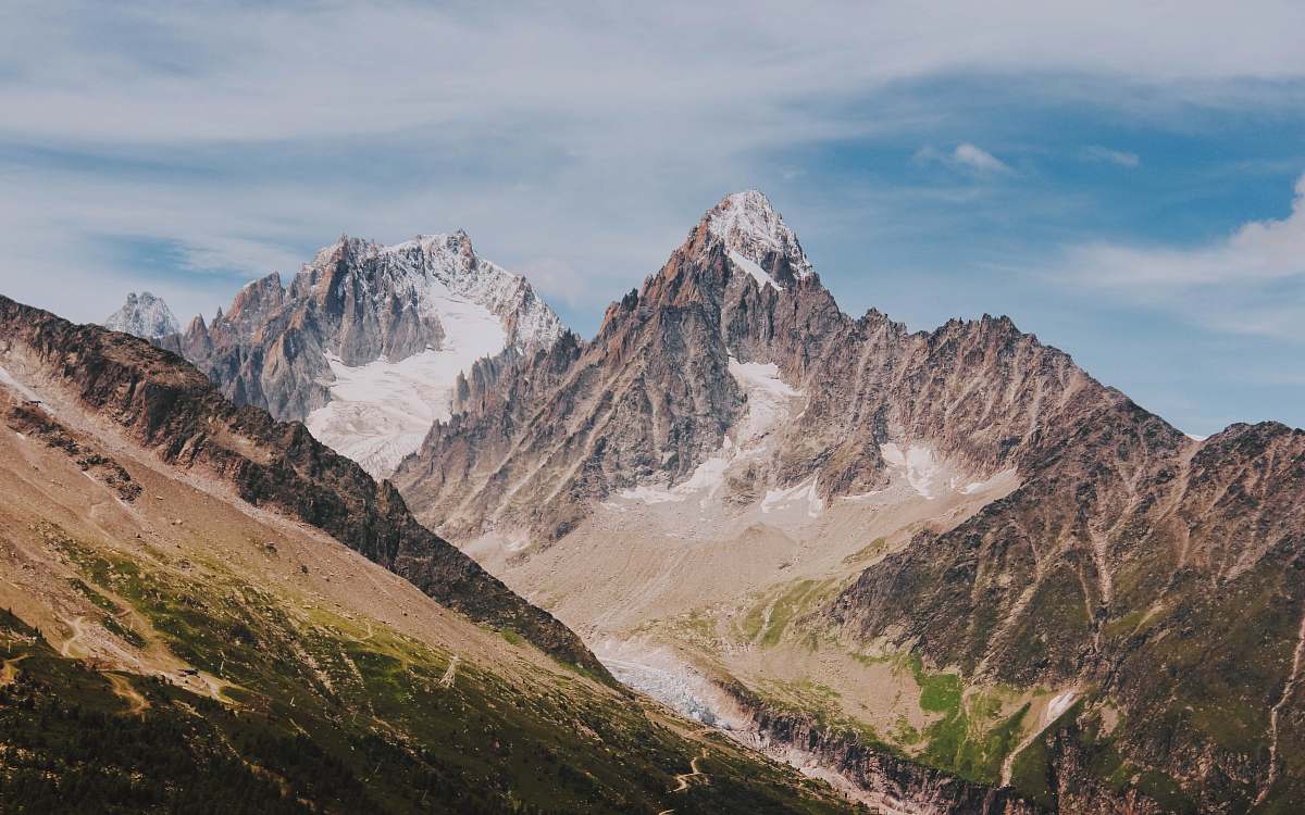 france rock mountain filled with snow slope