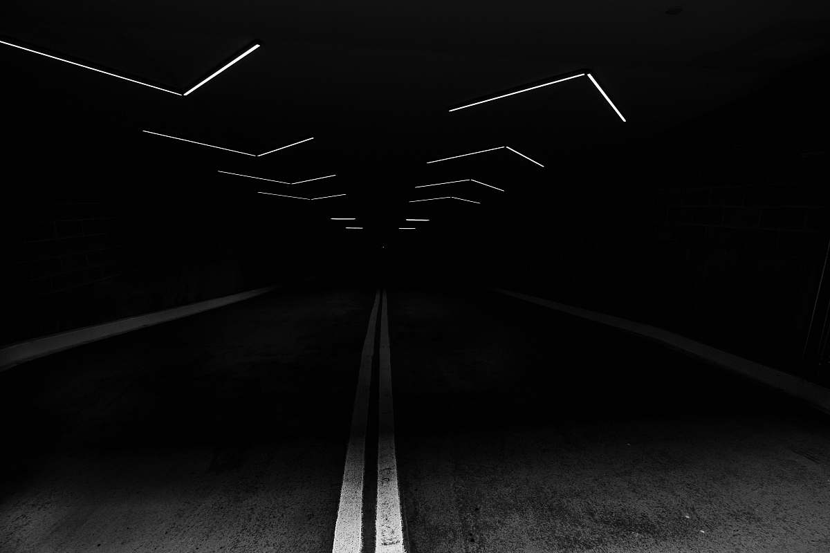 black gray concrete top road dark