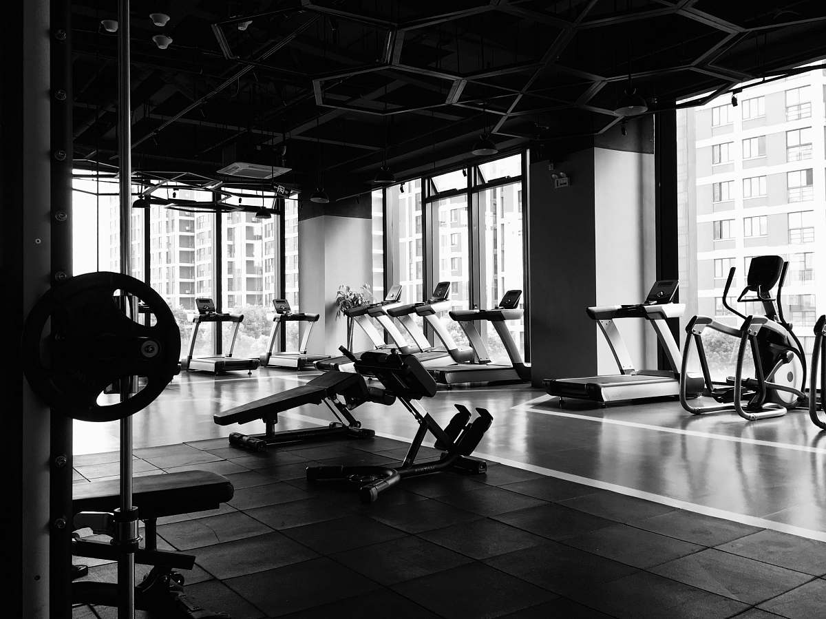 fitness gym equipment inside room exercise