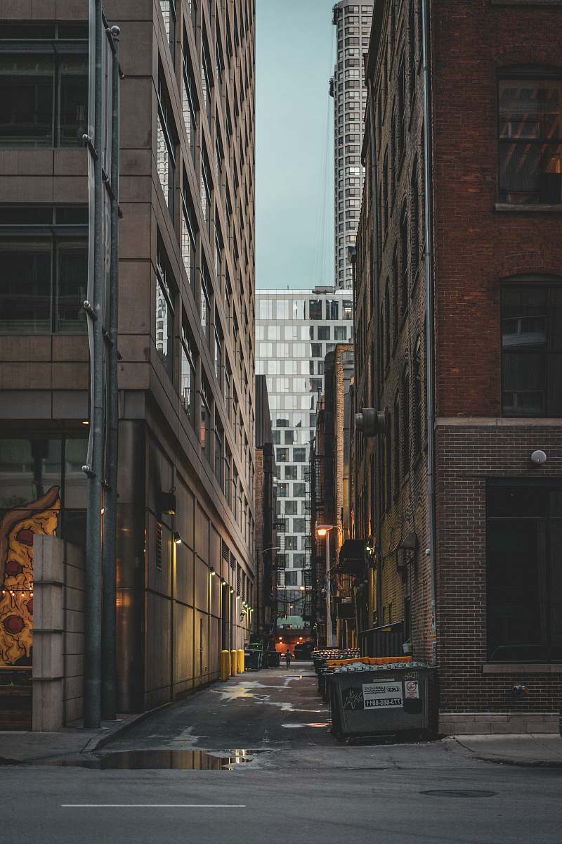 city city alley during day urban