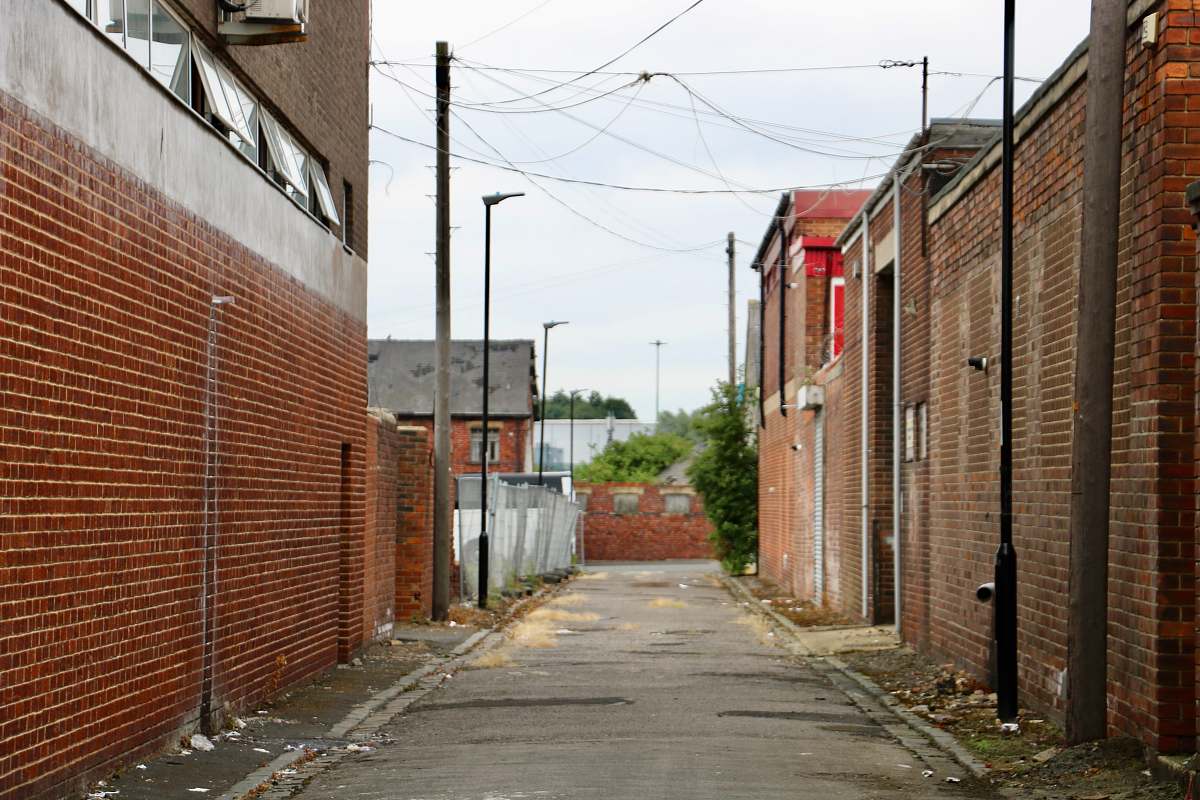 urban no people walking at the alley during daytime street