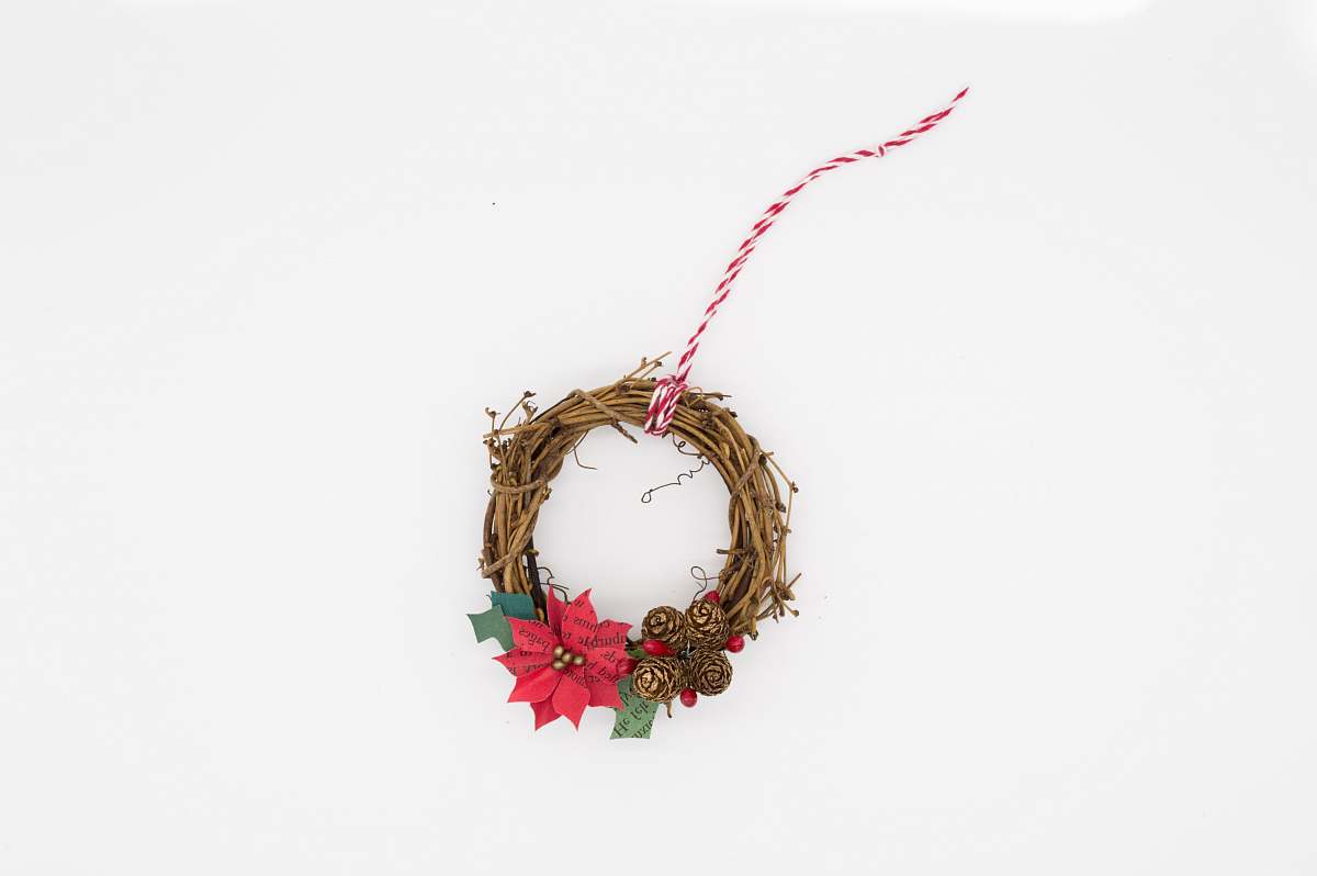 wreath brown and red poinsettia wreath flower
