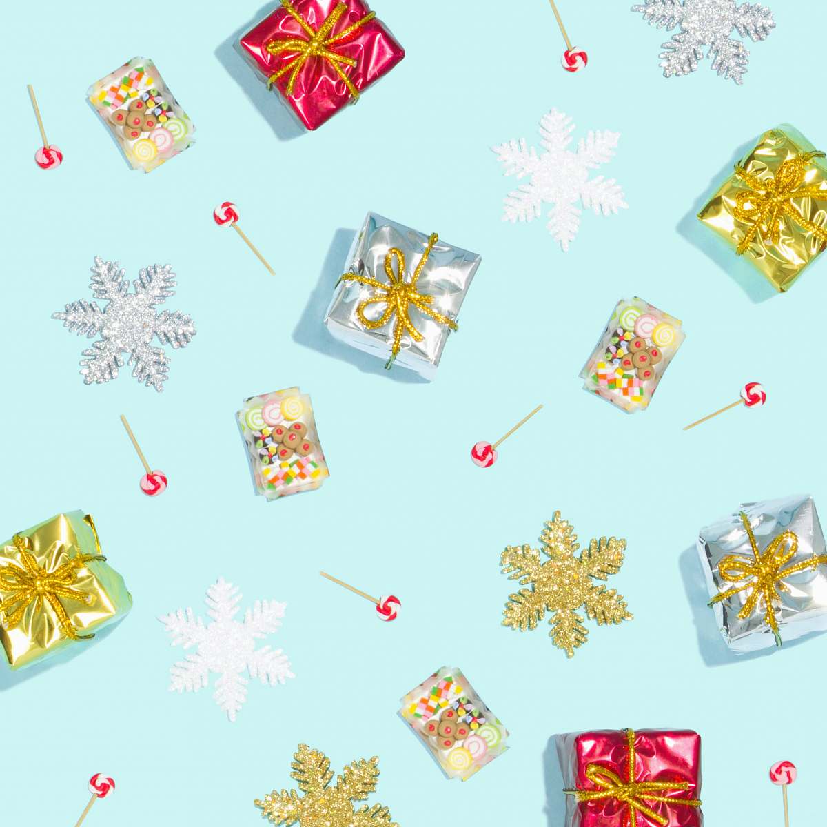 blue gift themed wallpaper pattern