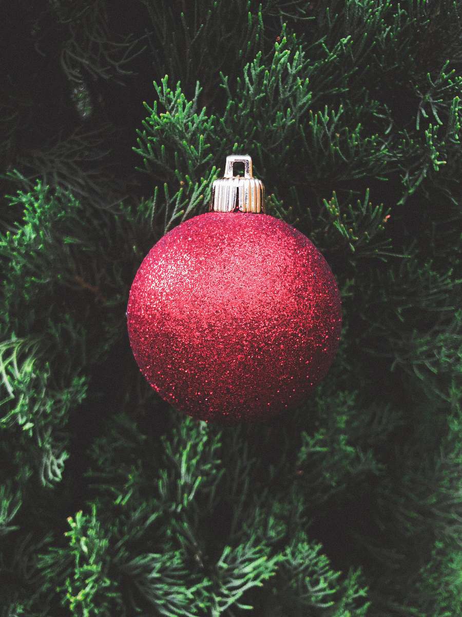 ornament red bauble lighting