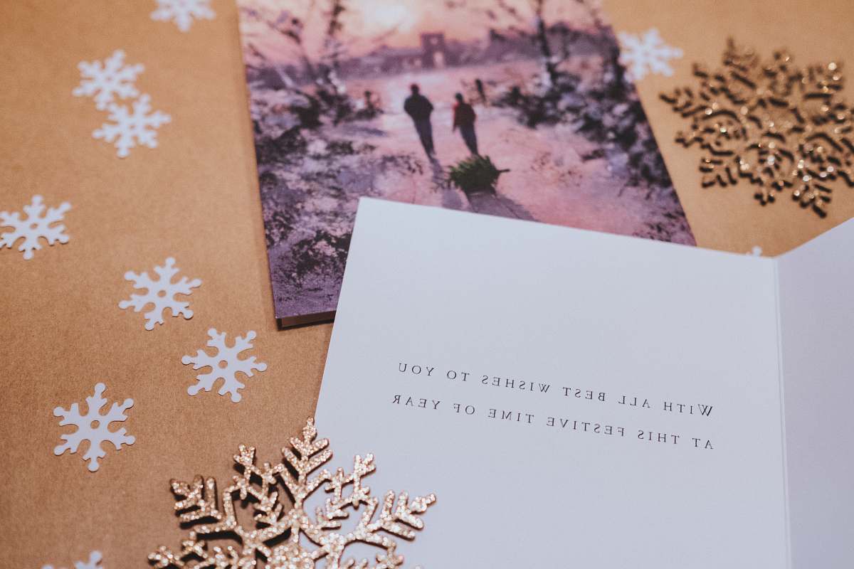 plant white greeting card potted plant