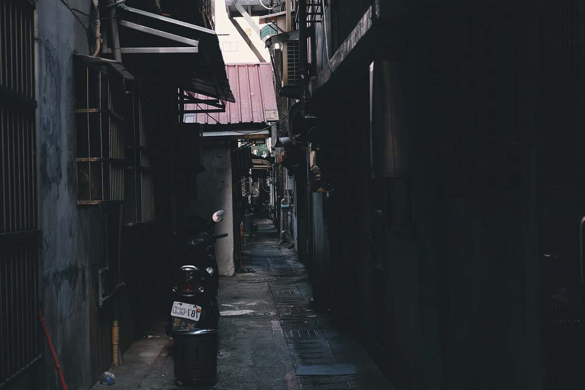 urban black motorcycle street