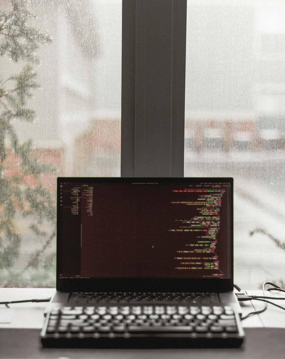 electronics black laptop computer displaying brown screen pc