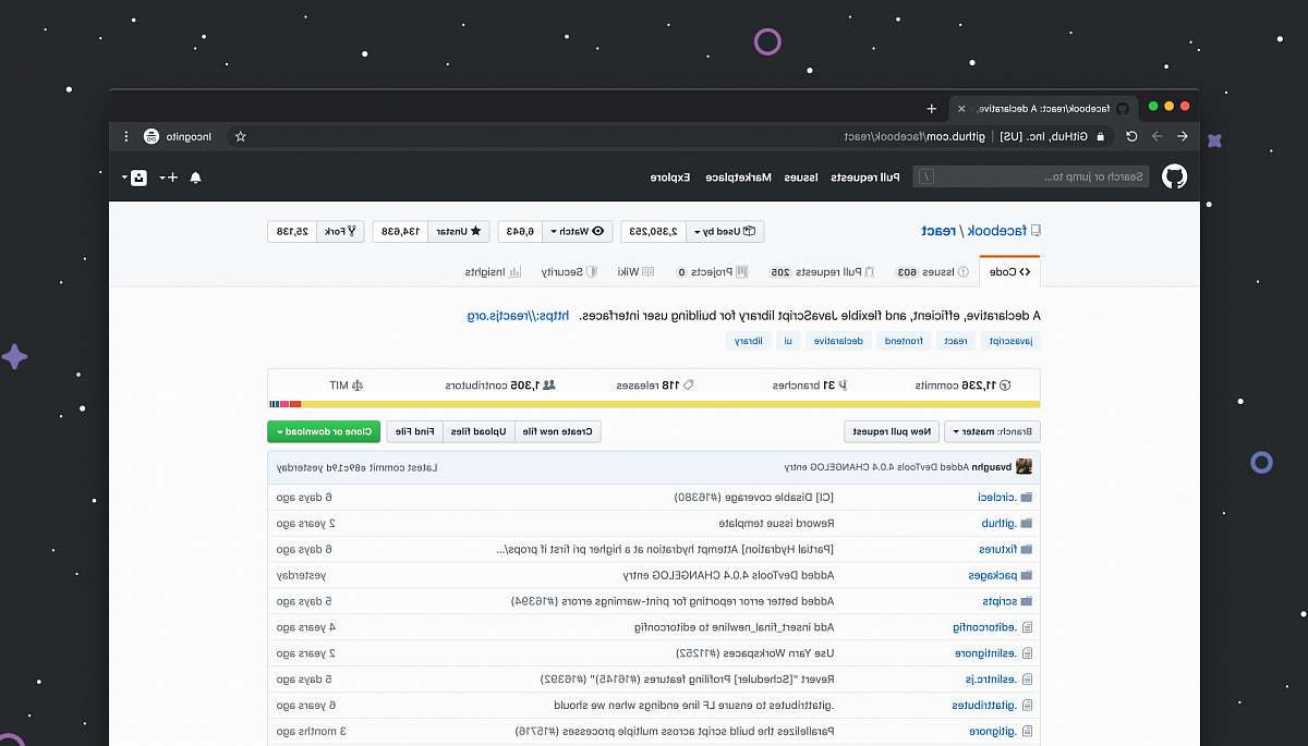 github Github website on desktop code repository