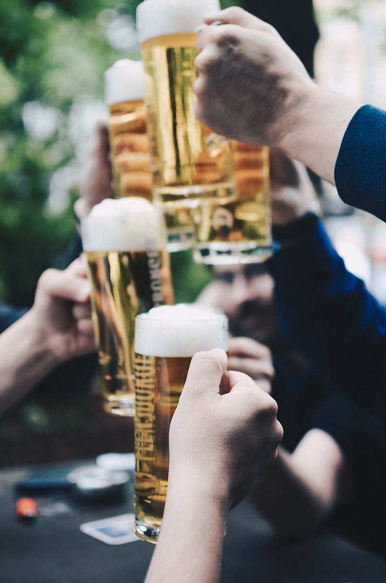 beer five beer mug filled with beer drink