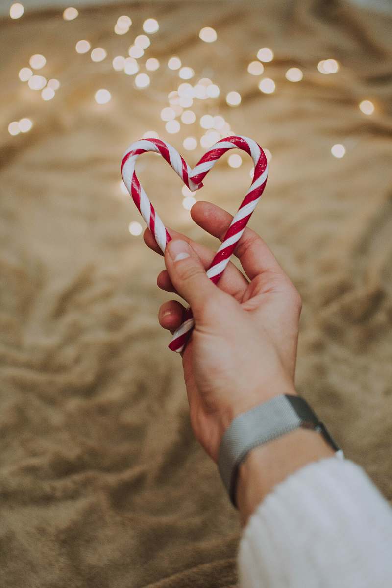 person candy heart cane sweets