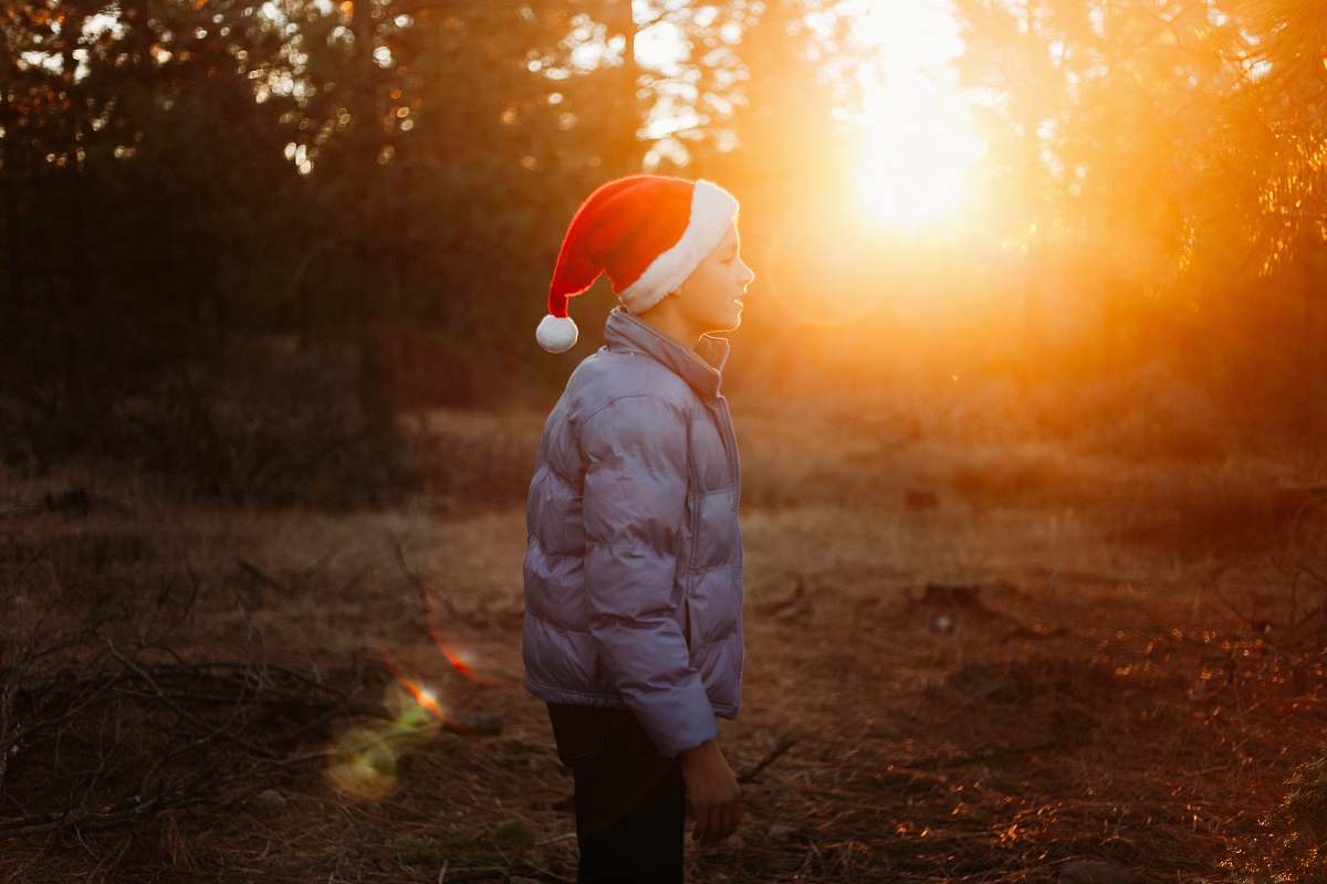 person person standing at the woods during sunset people