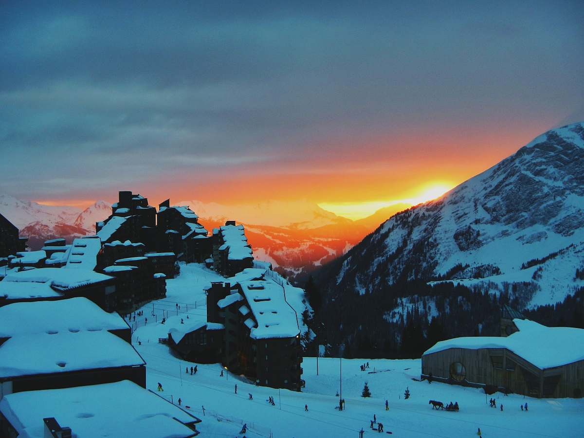 outdoors houses covered with snow alpes