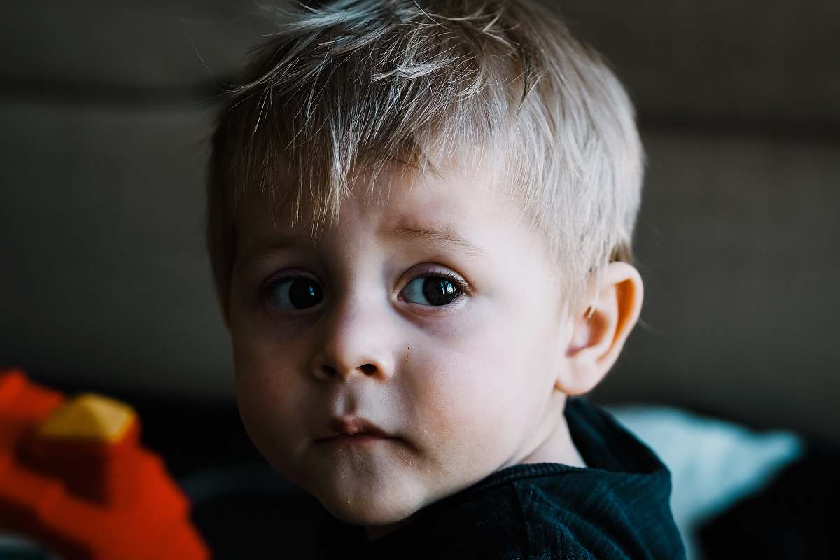 human boy in black shirt face