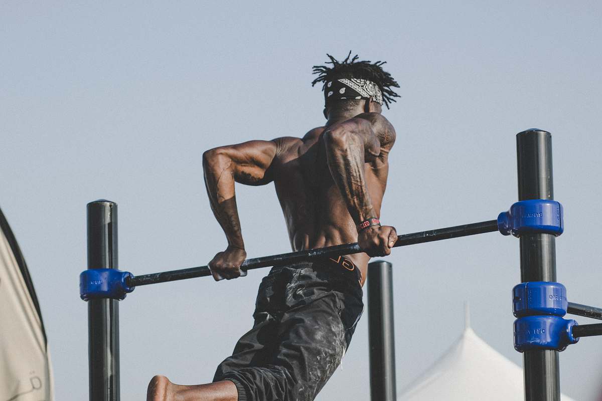 human man doing gymnastic people