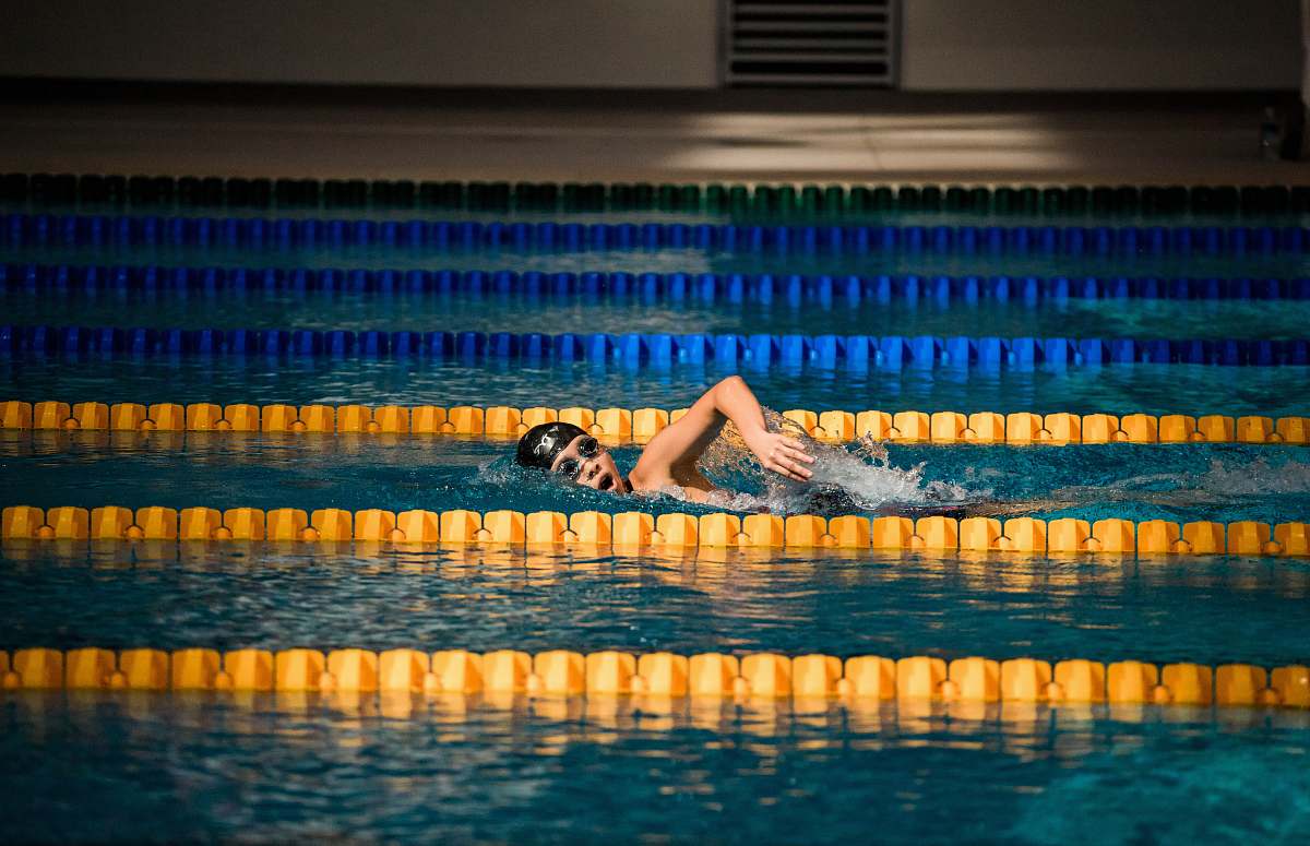 human person diving in pool swimming