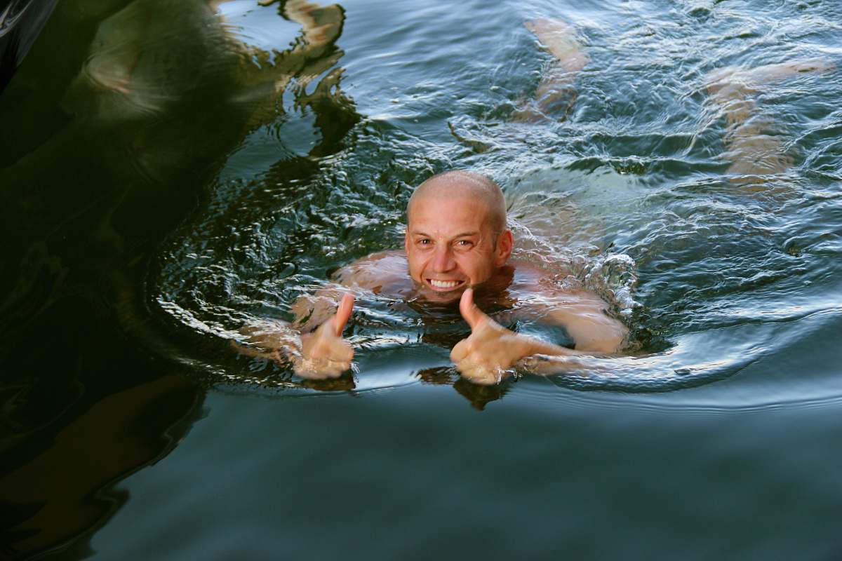human person in water sport