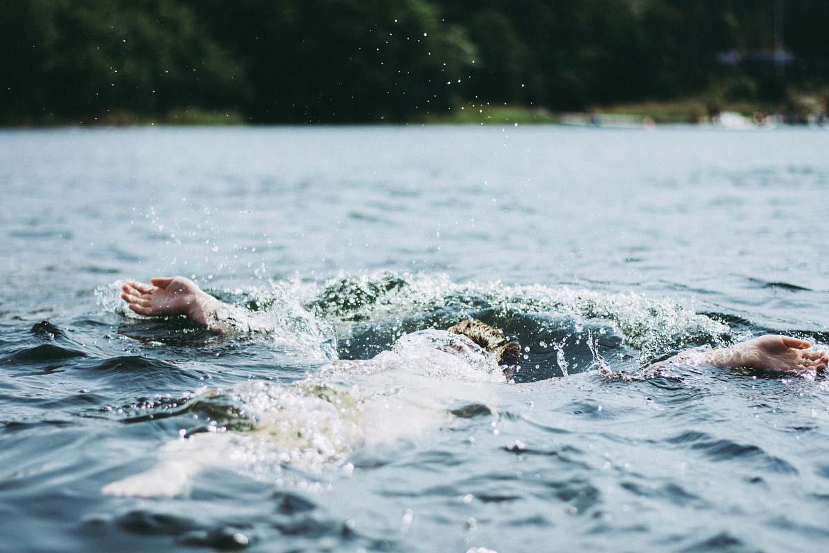 water person underwater swimming