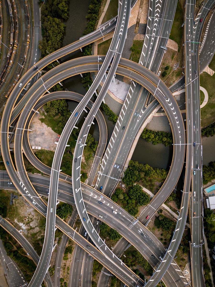 nature concrete road in aerial photography landscape