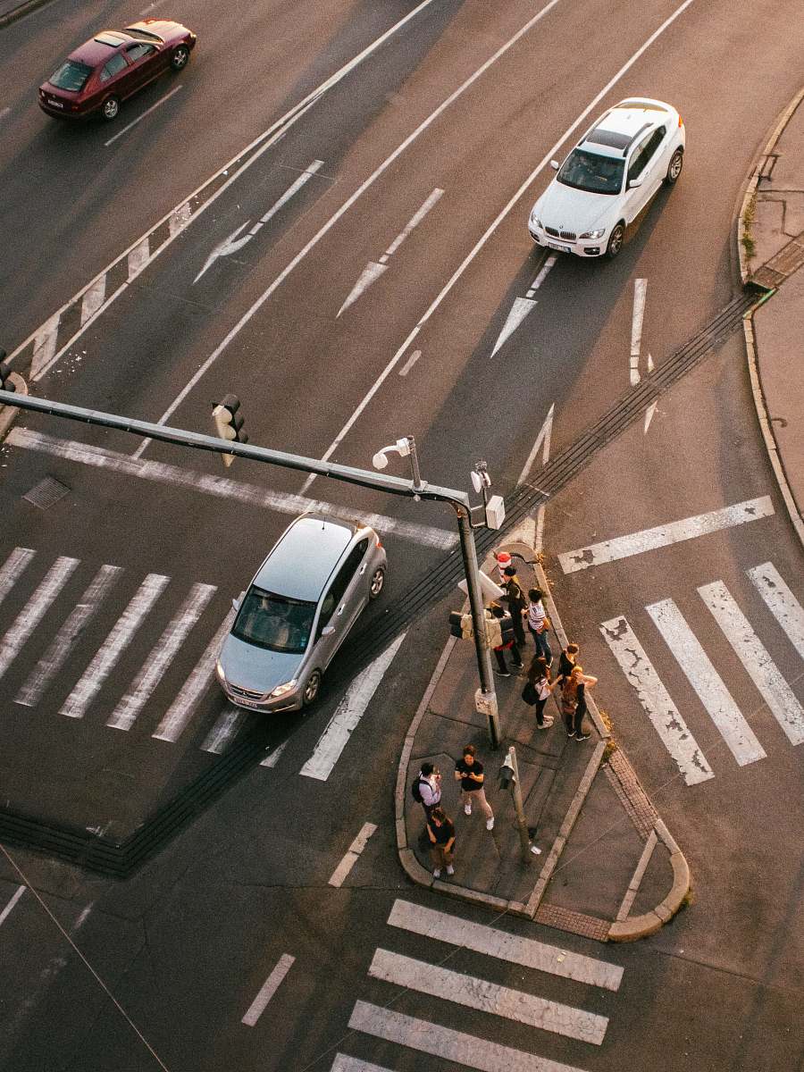 asphalt people on street island tarmac