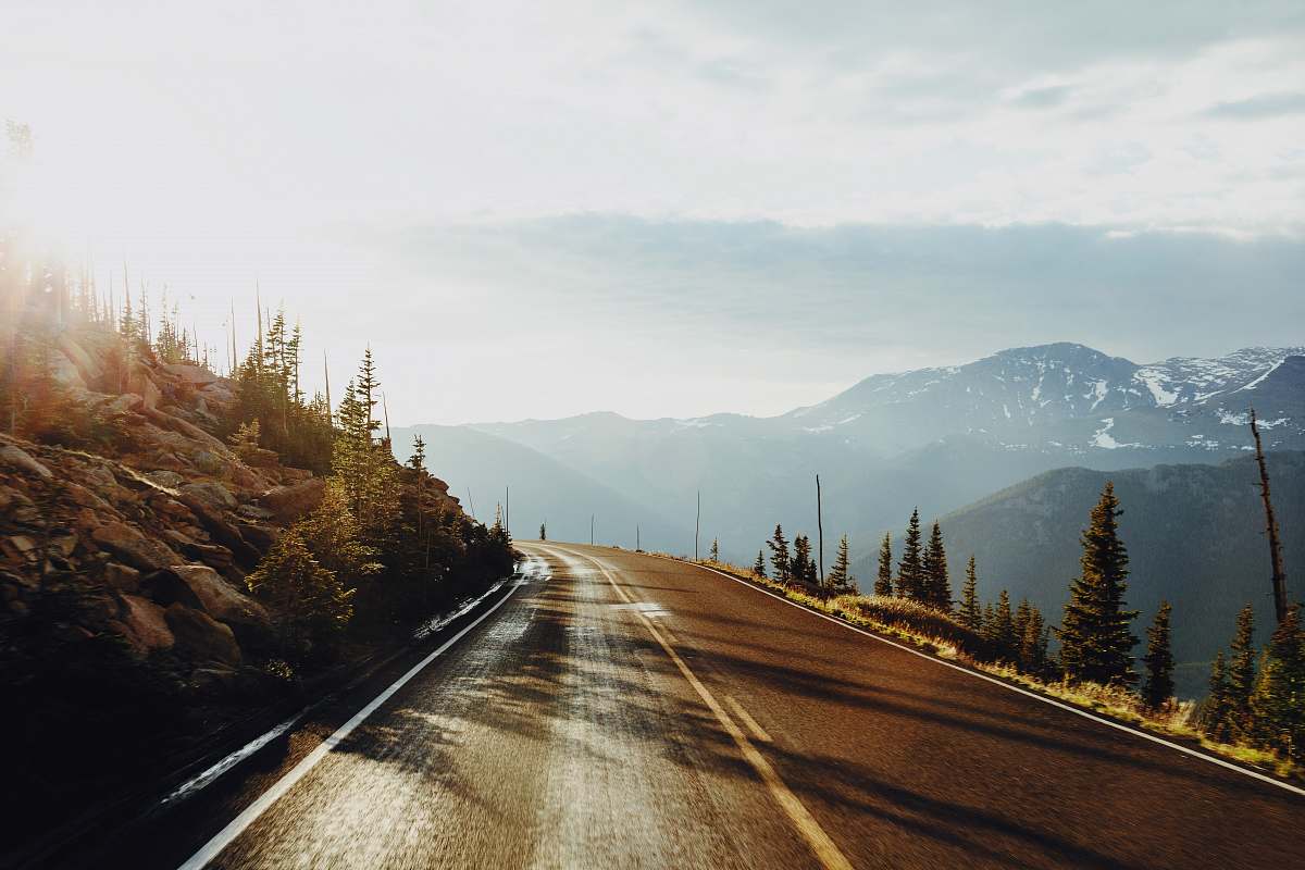 mountain road surrounded of trees estes park