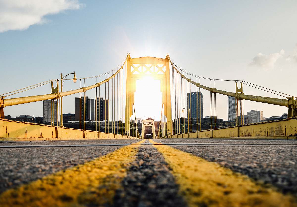 street worm's eye view photography of bridge bridge