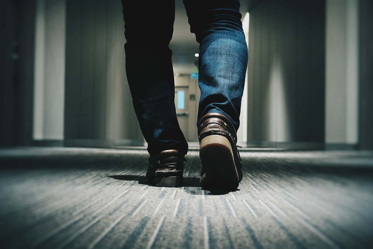 jeans person walking on room bangkok