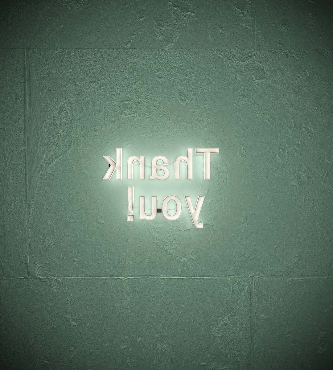 grey thank you! text neon