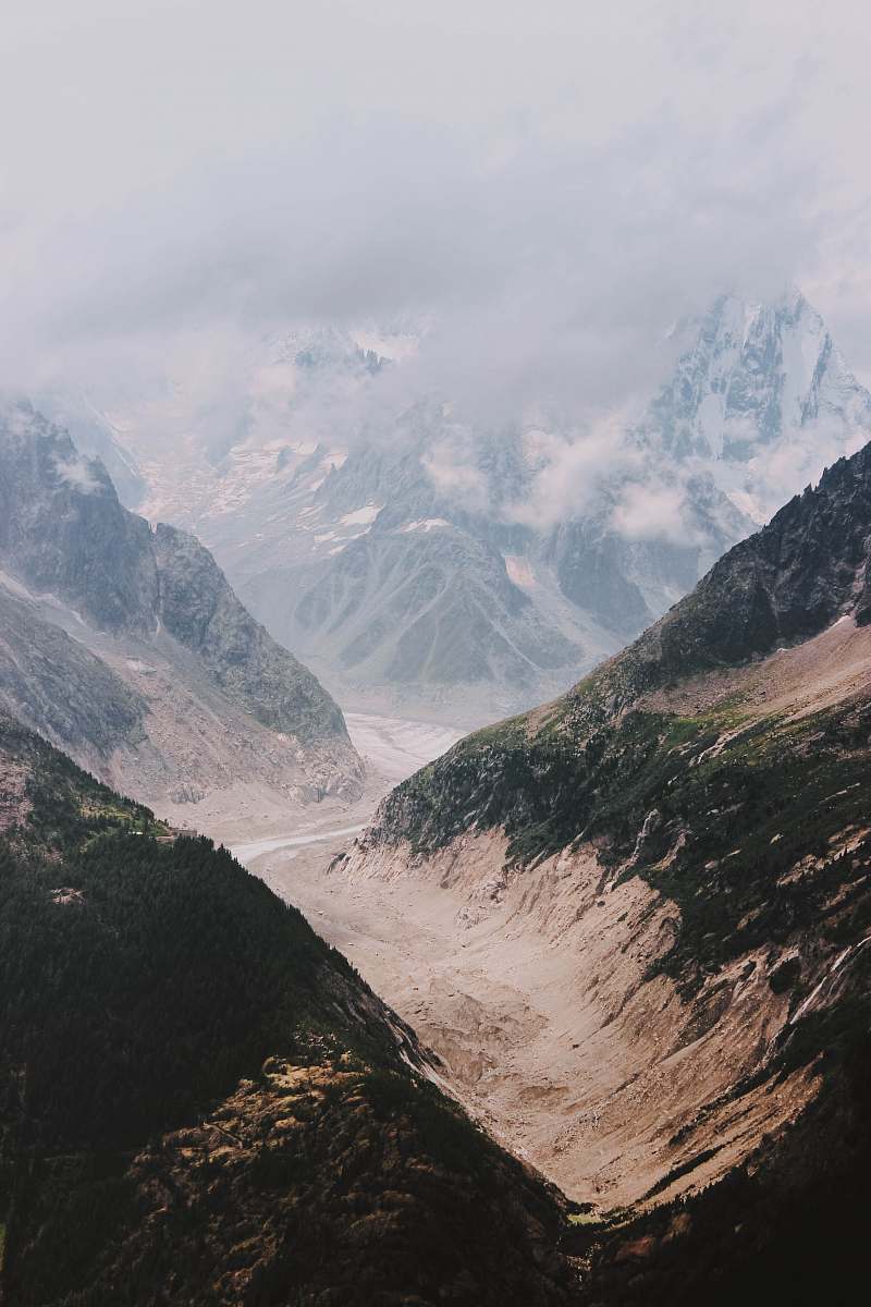 ice mountains covered with snow in nature photography slope