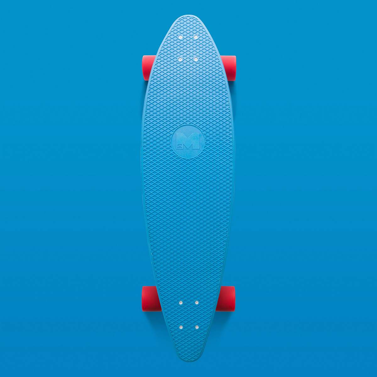 sports blue and orange longboard blue
