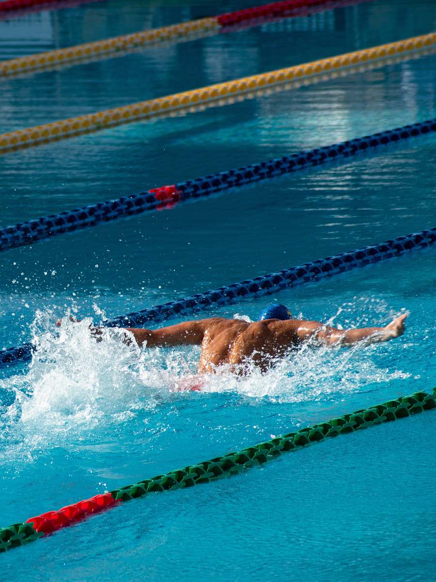 water person on swimming pool swimming