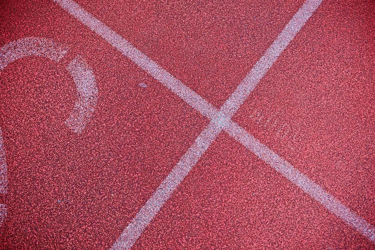 sports red pavement running track