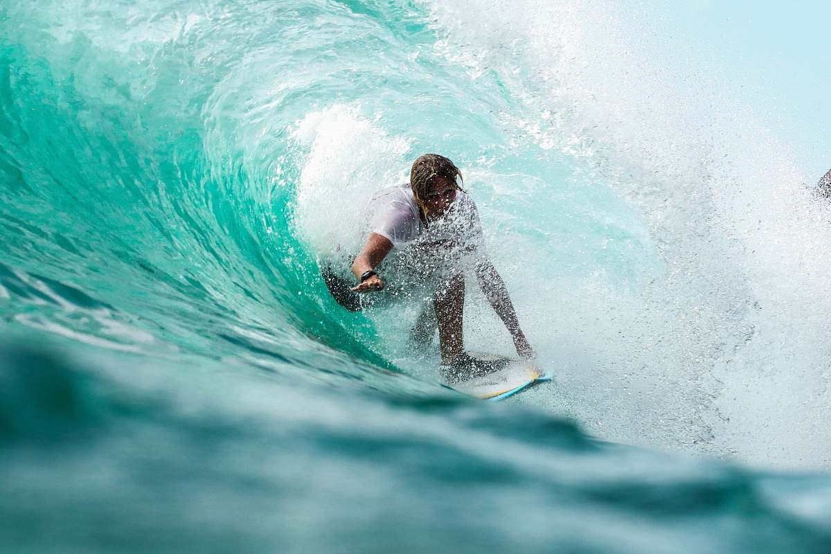 surfing time lapse photography surfer in wave water water