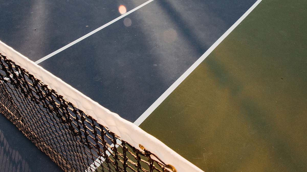 sports white and black tennis net tennis court