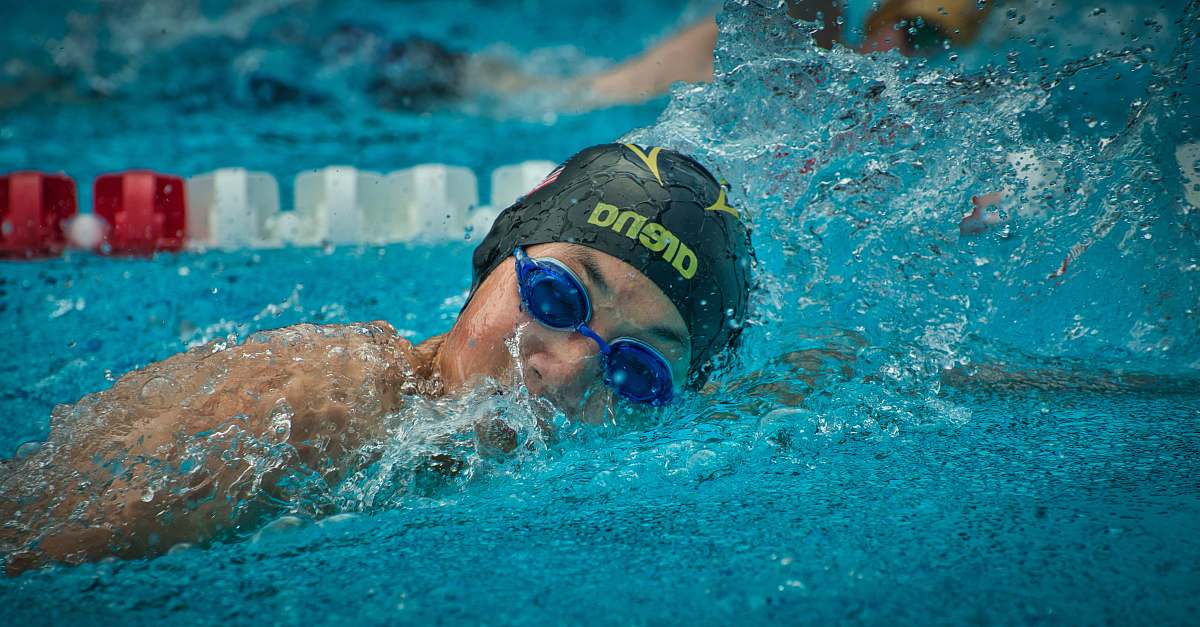 human man wearing diving goggles person