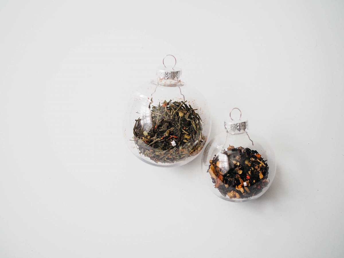 drink two clear glass baubles beverage