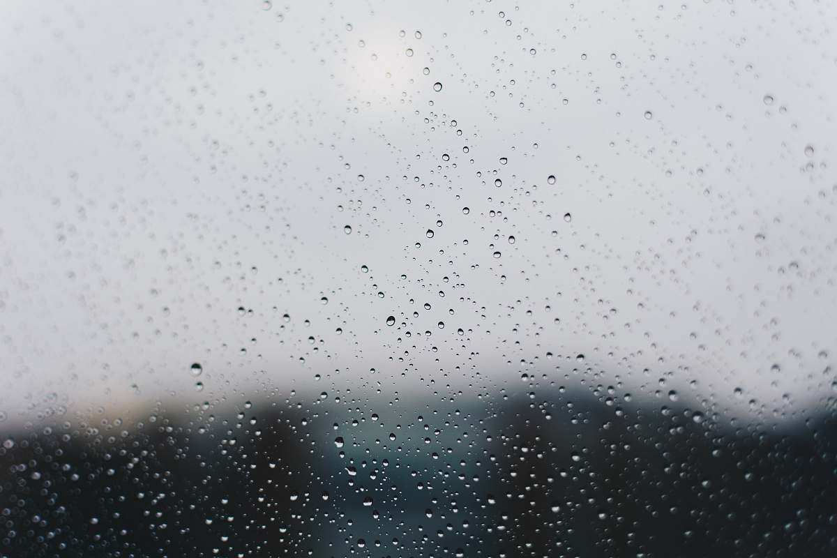 grey raindrops rain