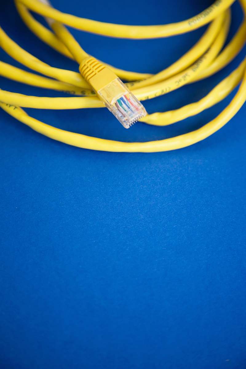 erlangen Ethernet cable on blue surface deutschland