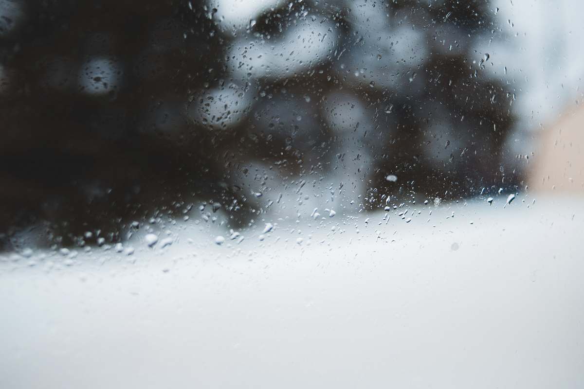 nature water droplets on glass window outdoors
