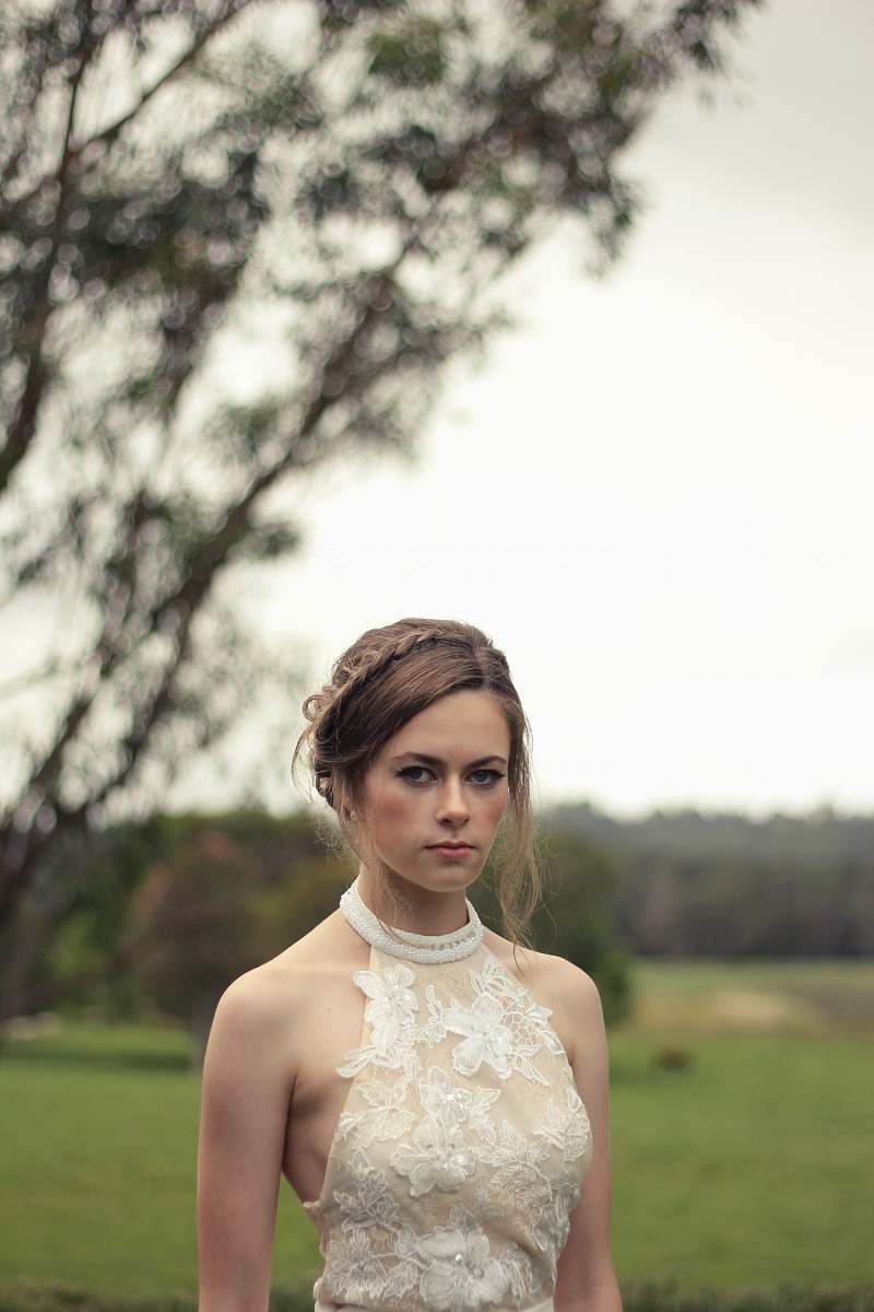 portrait woman standing near tree person